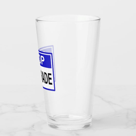 Stopp Fur Trade Blue Schild Glas (Links)