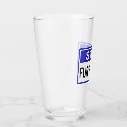 Stopp Fur Trade Blue Schild Glas (Rechts)