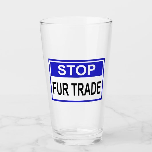 Stopp Fur Trade Blue Schild Glas (Vorderseite)