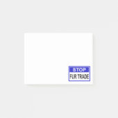 Stopp Fur Trade Blue Schild Post-it Klebezettel (Vorderseite)