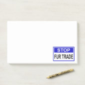 Stopp Fur Trade Blue Schild Post-it Klebezettel (Auf Schreibtisch)