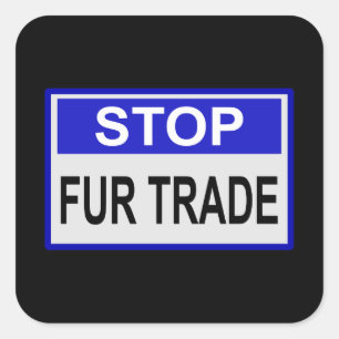 Stopp Fur Trade Blue Schild Quadratischer Aufkleber