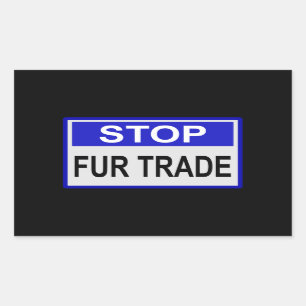Stopp Fur Trade Blue Schild Rechteckiger Aufkleber