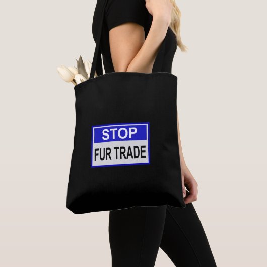 Stopp Fur Trade Blue Schild Tasche (Von Nahem)
