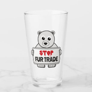 Stopp Fur Trade Sad Polar Bär Glas