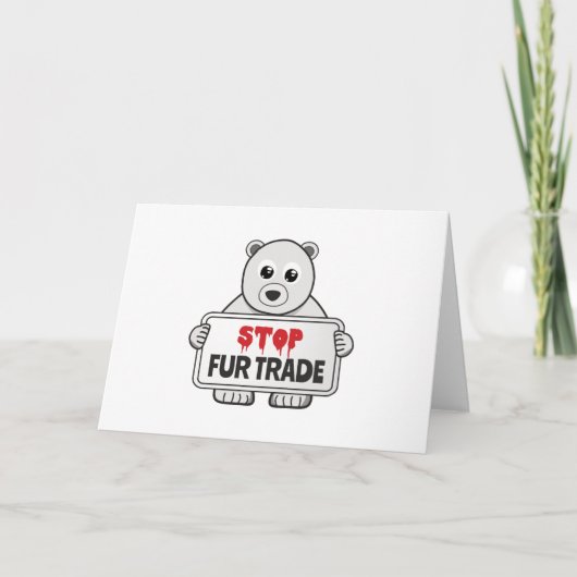 Stopp Fur Trade Sad Polar Bär Karte (Vorderseite)