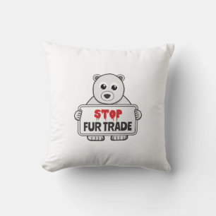 Stopp Fur Trade Sad Polar Bär Kissen
