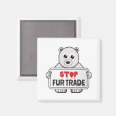 Stopp Fur Trade Sad Polar Bär Magnet (Vorderseite/Rückseite)