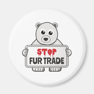Stopp Fur Trade Sad Polar Bär Magnet