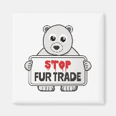 Stopp Fur Trade Sad Polar Bär Magnet (Vorne)