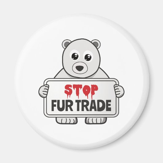 Stopp Fur Trade Sad Polar Bär Magnet (Vorne)