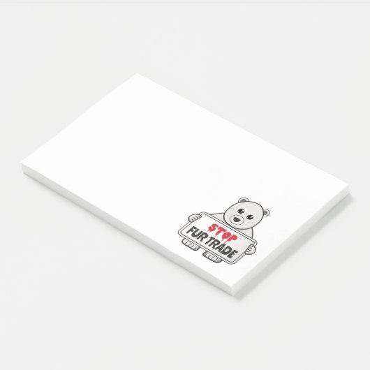 Stopp Fur Trade Sad Polar Bär Post-it Klebezettel (angewinkelt)