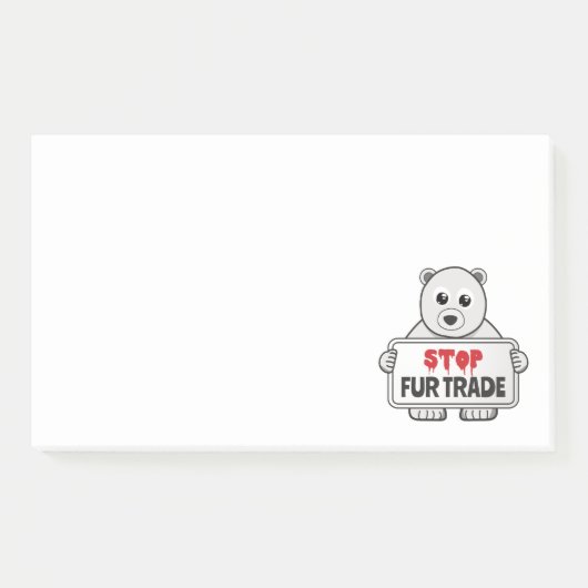Stopp Fur Trade Sad Polar Bär Post-it Klebezettel (Vorderseite)