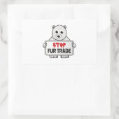 Stopp Fur Trade Sad Polar Bär Rechteckiger Aufkleber (Tasche)