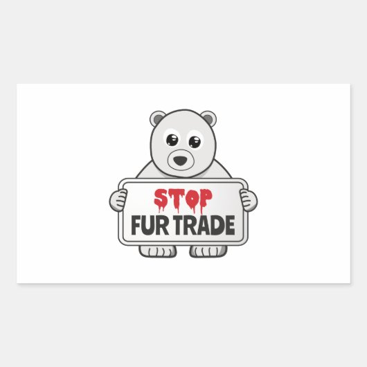 Stopp Fur Trade Sad Polar Bär Rechteckiger Aufkleber (Vorderseite)