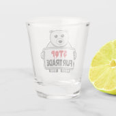 Stopp Fur Trade Sad Polar Bär Schnapsglas (Rückseite)