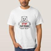 Stopp Fur Trade Sad Polar Bär T-Shirt (Vorderseite)