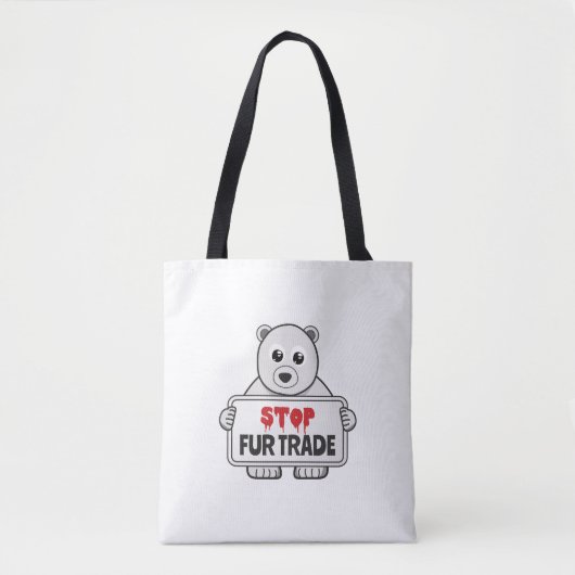 Stopp Fur Trade Sad Polar Bär Tasche (Vorderseite)