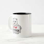 Stopp Fur Trade Sad Polar Bär Zweifarbige Tasse (Vorderseite Links)