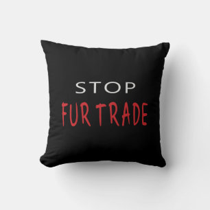 Stopp-Fur-Trade-Slogan Kissen