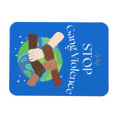 Stopp Gang Gewalt Flexible Foto Magnet (Horizontal)