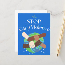 Stopp Gang Gewalt Hands verstrickt Ankündigungspostkarte
