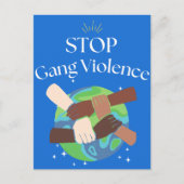 Stopp Gang Gewalt Hands verstrickt Ankündigungspostkarte (Vorderseite)