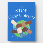 Stopp Gang Gewalt Hands verstrickt Fotoplatte (Vorderseite)