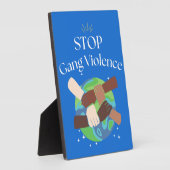 Stopp Gang Gewalt Hands verstrickt Fotoplatte (Seite)