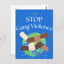 Stopp Gang Gewalt Hands verstrickt Postkarte