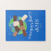 Stopp Gang Gewalt Hands verstrickt Puzzle (Horizontal)
