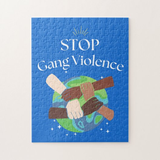 Stopp Gang Gewalt Hands verstrickt Puzzle (Vertikal)