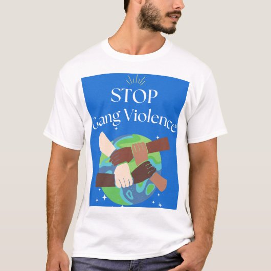 Stopp Gang Gewalt Hands verstrickt T-Shirt (Vorderseite)