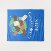 Stopp Gang Gewalt Hands verstrickt Wandteppich (Vorderseite (Horizontal))