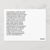 Stopp Gang-Stalking POSTCARD Postkarte (Rückseite)