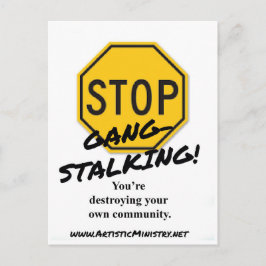 Stopp Gang-Stalking POSTCARD Postkarte