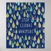 STOPP GLOBAL WARMING Gerettet Earth Poster (Vorne)
