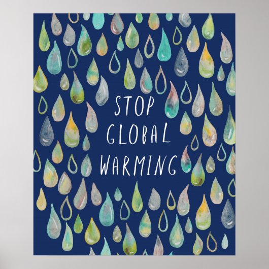 STOPP GLOBAL WARMING Gerettet Earth Poster (Vorne)