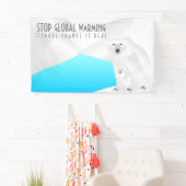 Stopp Global Warming Polar Bear and Cube Banner (Insitu)
