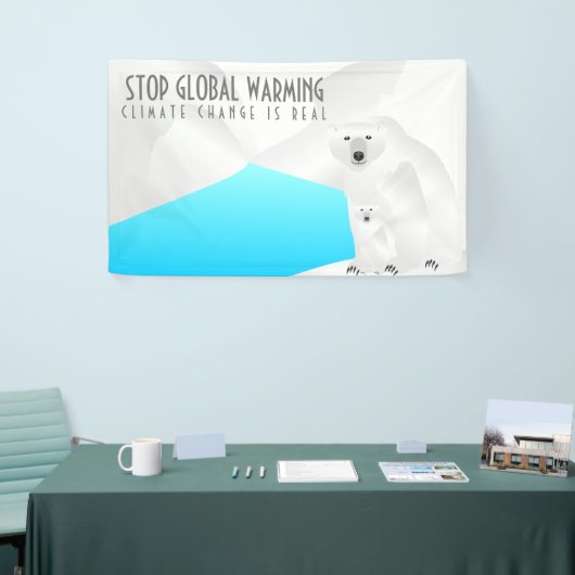 Stopp Global Warming Polar Bear and Cube Banner (Messeveranstaltung)