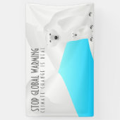 Stopp Global Warming Polar Bear and Cube Banner (Vertikal)