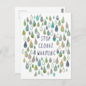 STOPP GLOBALE ERWÄRMUNG Schützen Planet Postkarte (Vorne/Hinten)