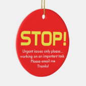 Stopp/Go Bürozeichen Keramik Ornament (Rechts)