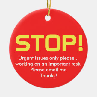 Stopp/Go Bürozeichen Keramik Ornament