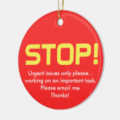 Stopp/Go Bürozeichen Keramik Ornament (Links)