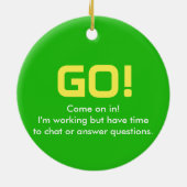 Stopp/Go Bürozeichen Keramik Ornament (Hinten)