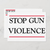 Stopp-Gun-Gewalt Postkarte (Vorne/Hinten)