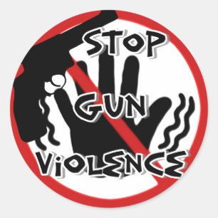 Stopp Gun Gewalt_Sticker Runder Aufkleber
