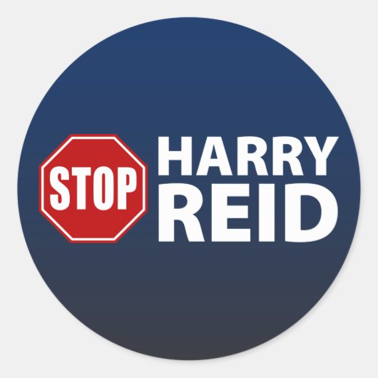Stopp Harry Reid Runder Aufkleber (Vorderseite)