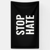 Stopp Hass Schwarz-Weiß Banner (Vertikal)